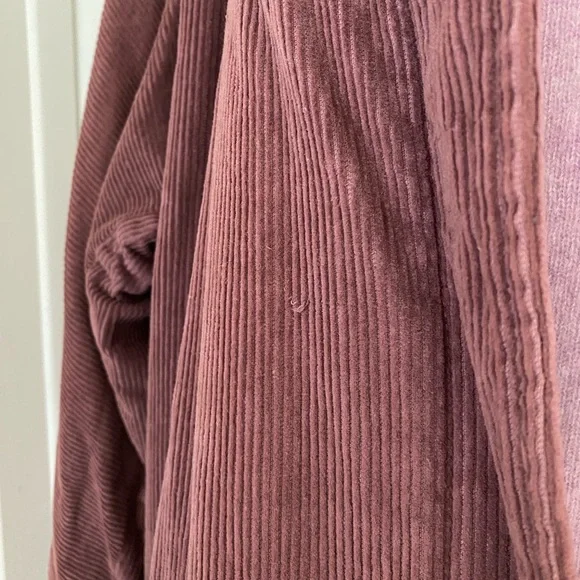 Rare Vintage Eddie Bauer Corduroy Barn Chore Coat Knit Collar Cuffs Mauve 80s - Picture 7 of 8